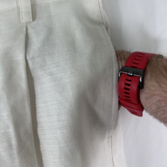 Liz Claiborne Sport Linen Blend Pants Women's 8 White High Rise Button Zip New - Picture 4 of 12